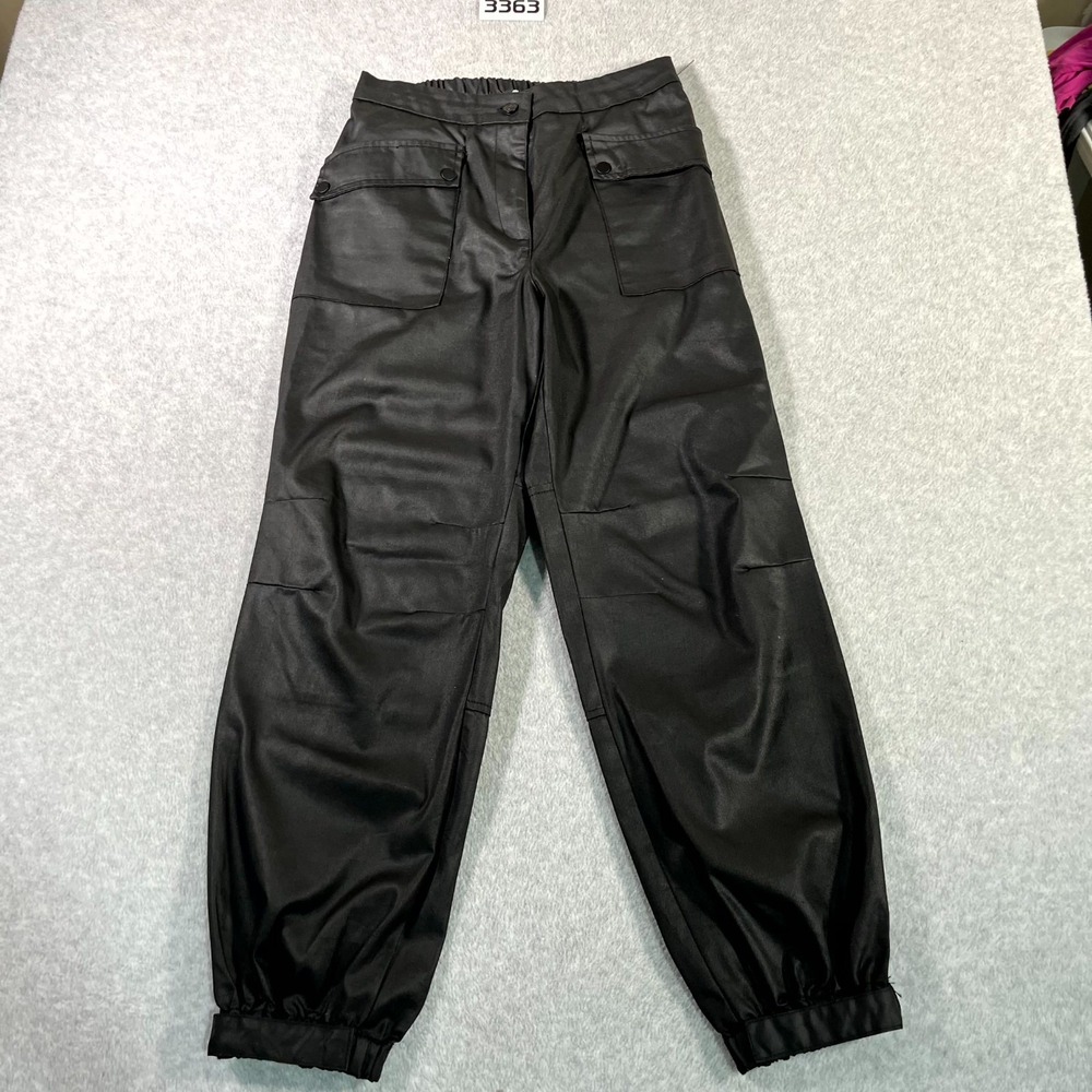 Skies Are Blue Jogger Pants Womens‎ Medium Black Coated Tapered Leg Outdoor